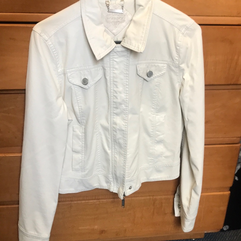 Cream Leather Jacket